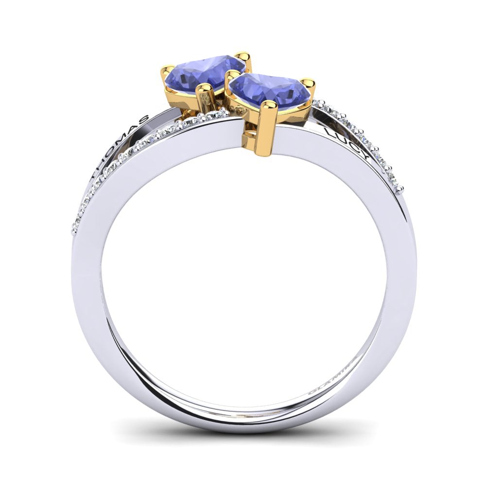 18ct White & Yellow Gold Tanzanite Ring Jaume