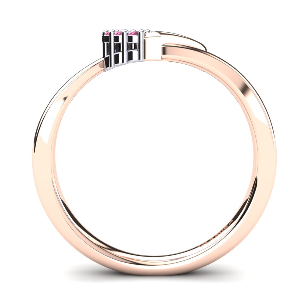 18ct Rose & White Gold Pink Tourmaline Ring Jobina