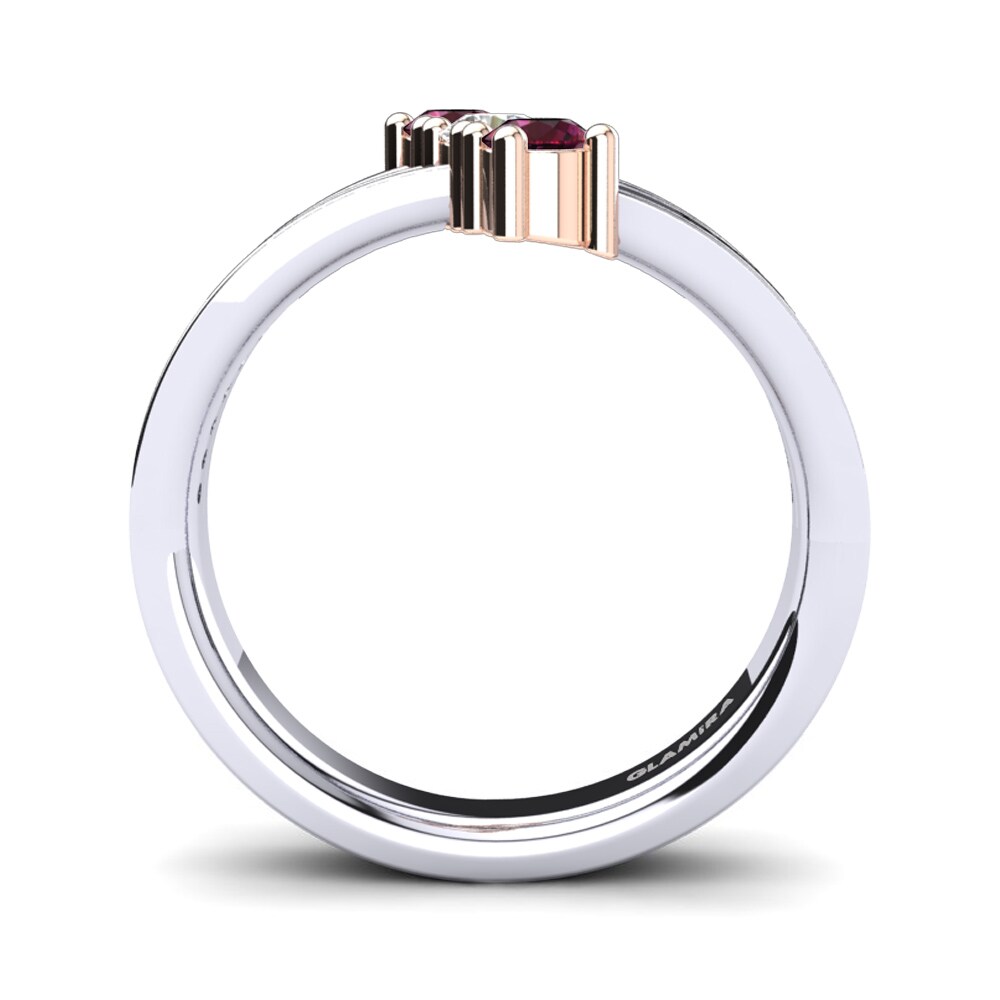 Weiss & Rotgold 750 Rhodolit-Granat Ringe Josanne