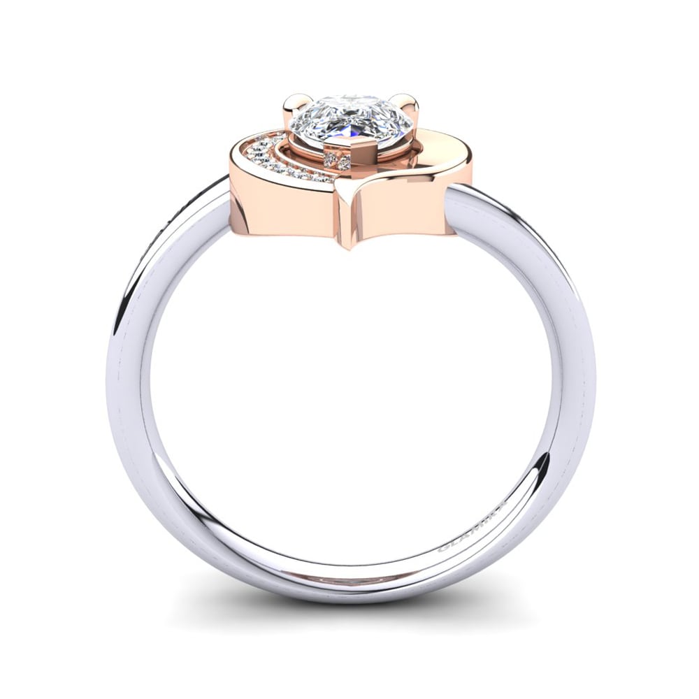 Weiss & Rotgold 750 Moissanit Ringe Nelsania