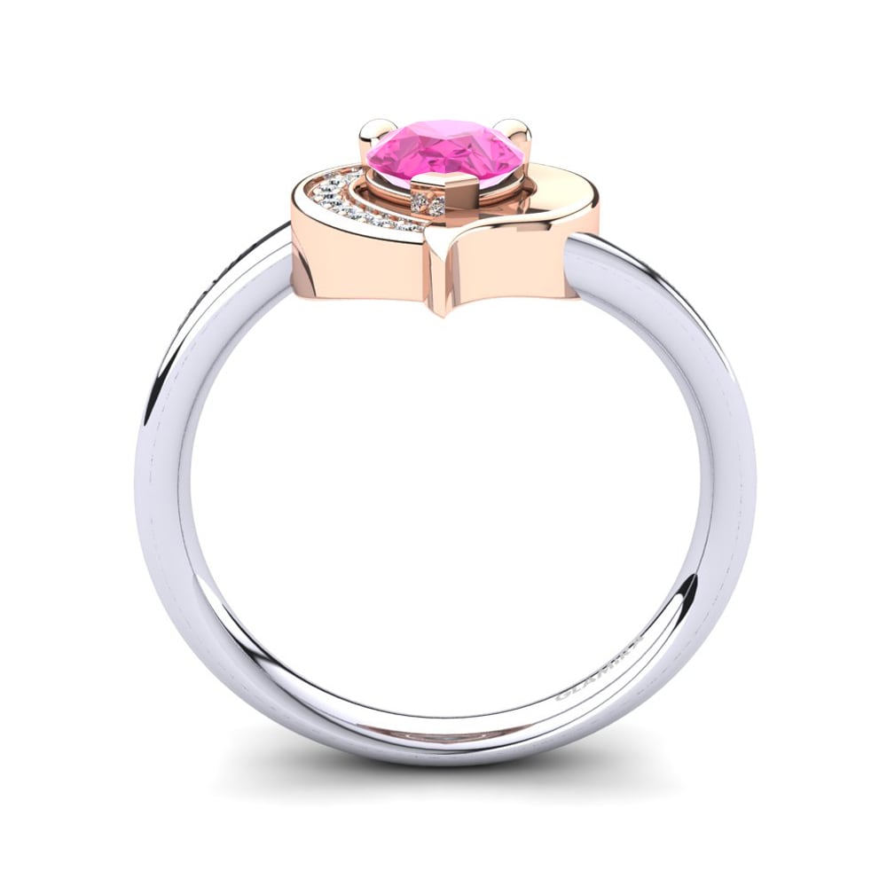 Weiss & Rotgold 750 Rosa Turmalin Ringe Nelsania