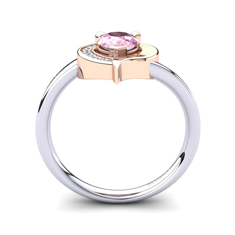 Weiss & Rotgold 750 Rosa Saphir Ringe Nelsania