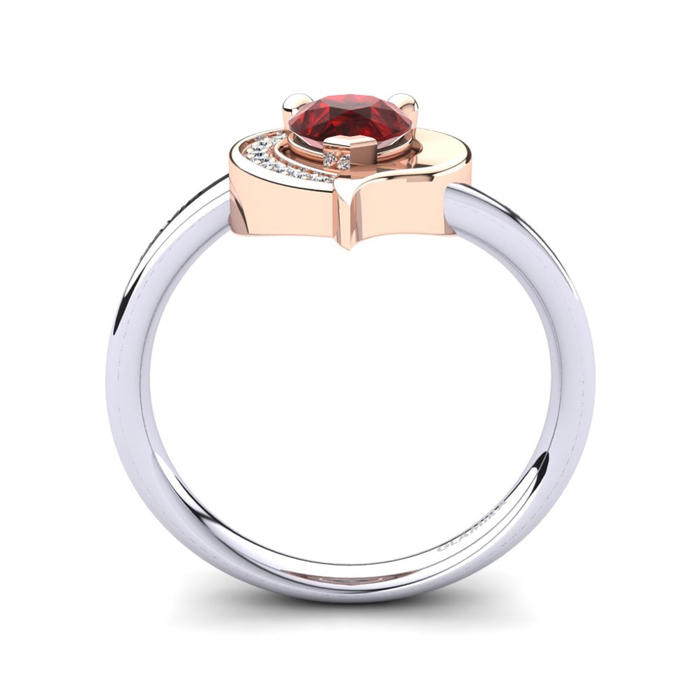 14ct White / Rose Gold Ruby Ring Nelsania