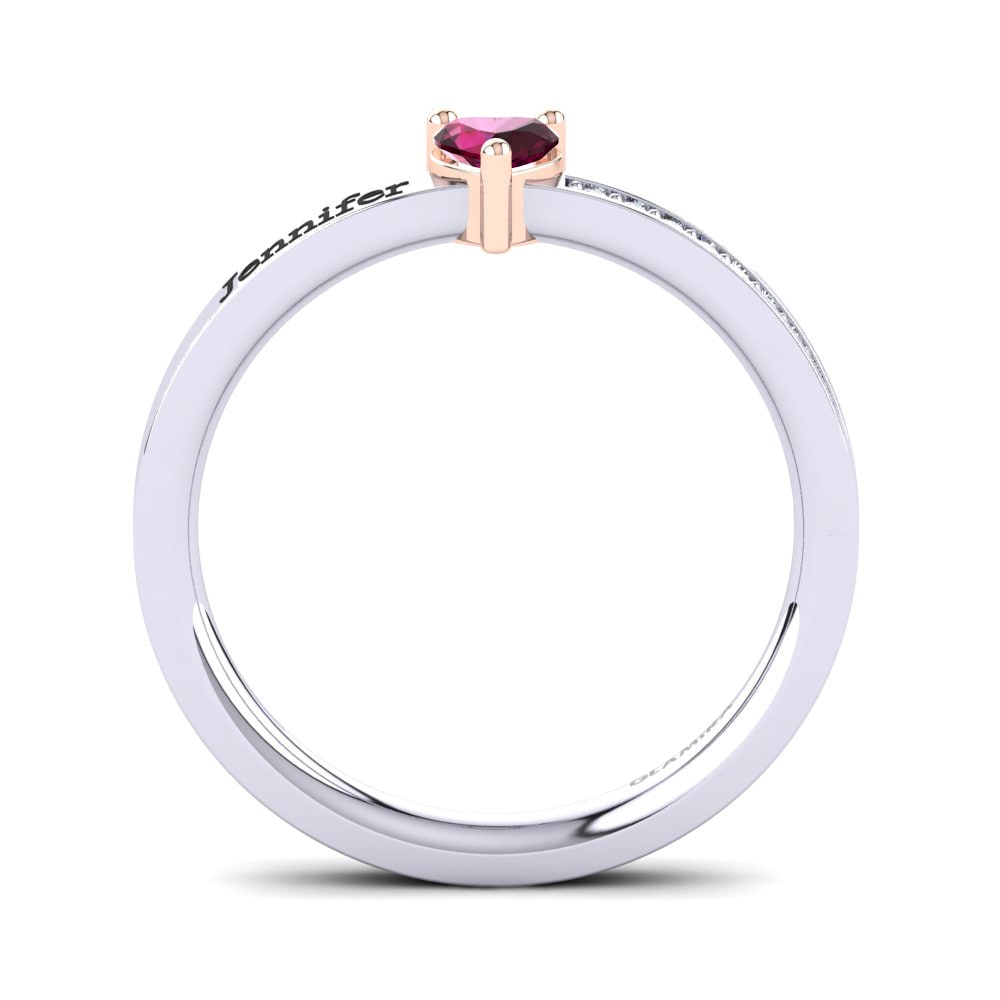Weiss & Rotgold 750 Rhodolit-Granat Ringe Quanika