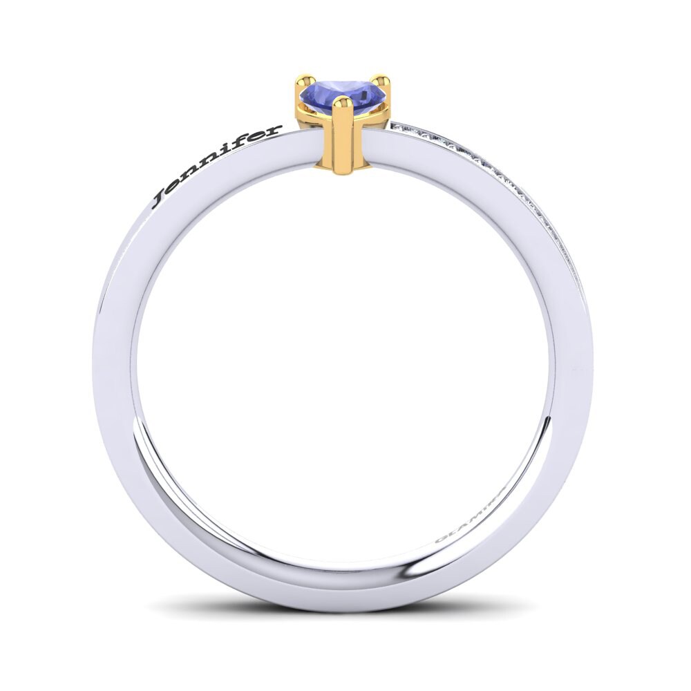 18ct White & Yellow Gold Tanzanite Ring Quanika