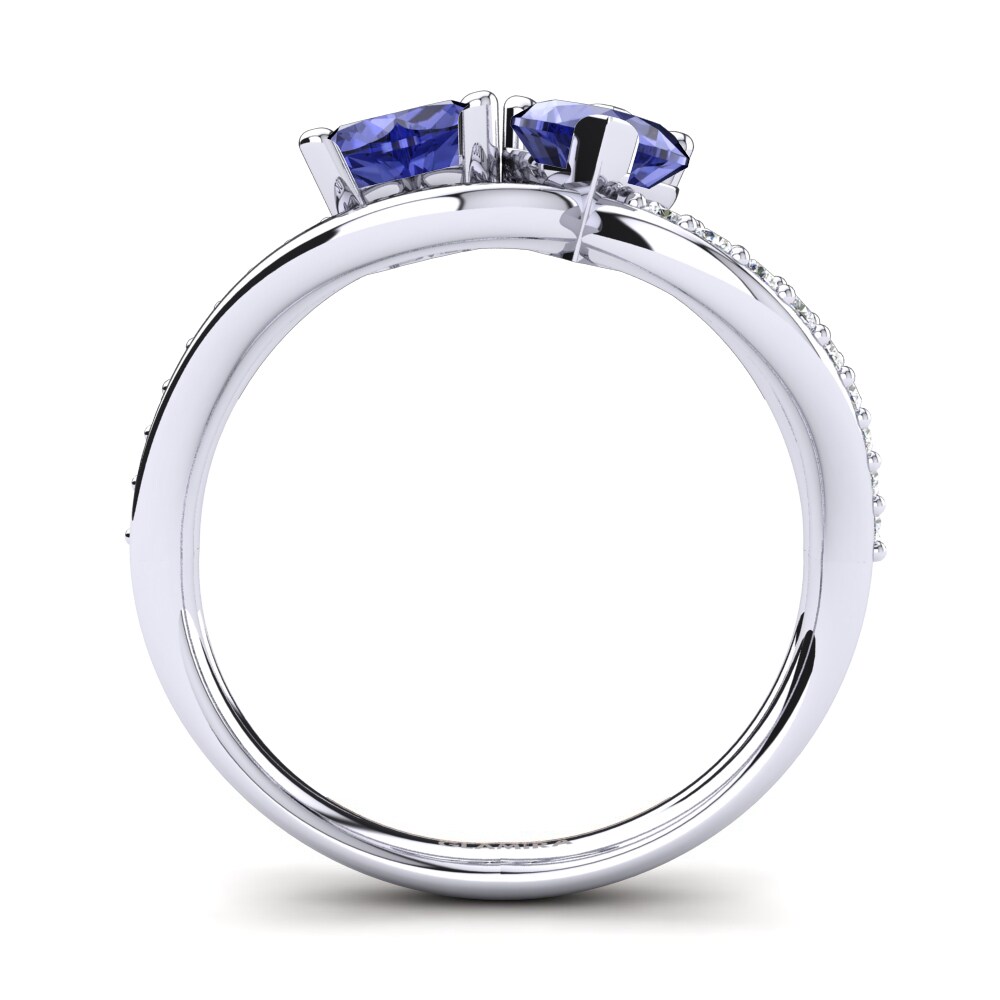 White Silver Tanzanite Ring Semasia