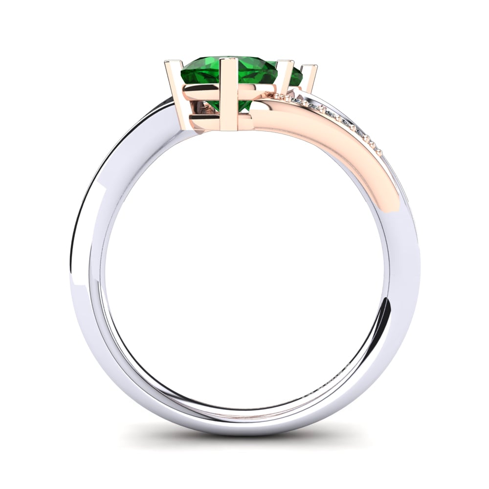 Weiss & Rotgold 585 Smaragd (im Labor gezüchtet) Ringe Seneca