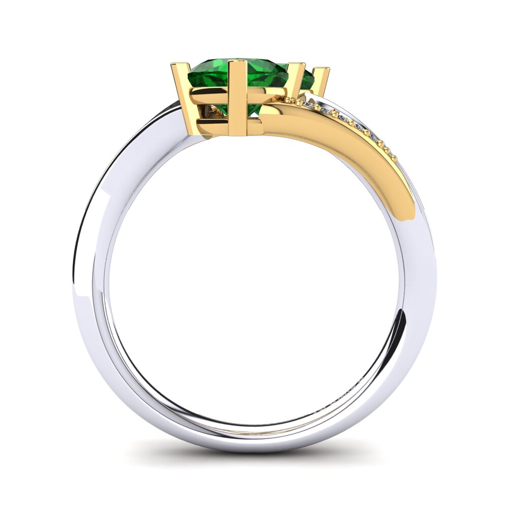 Weiss & Gelbgold 585 Smaragd (im Labor gezüchtet) Ringe Seneca