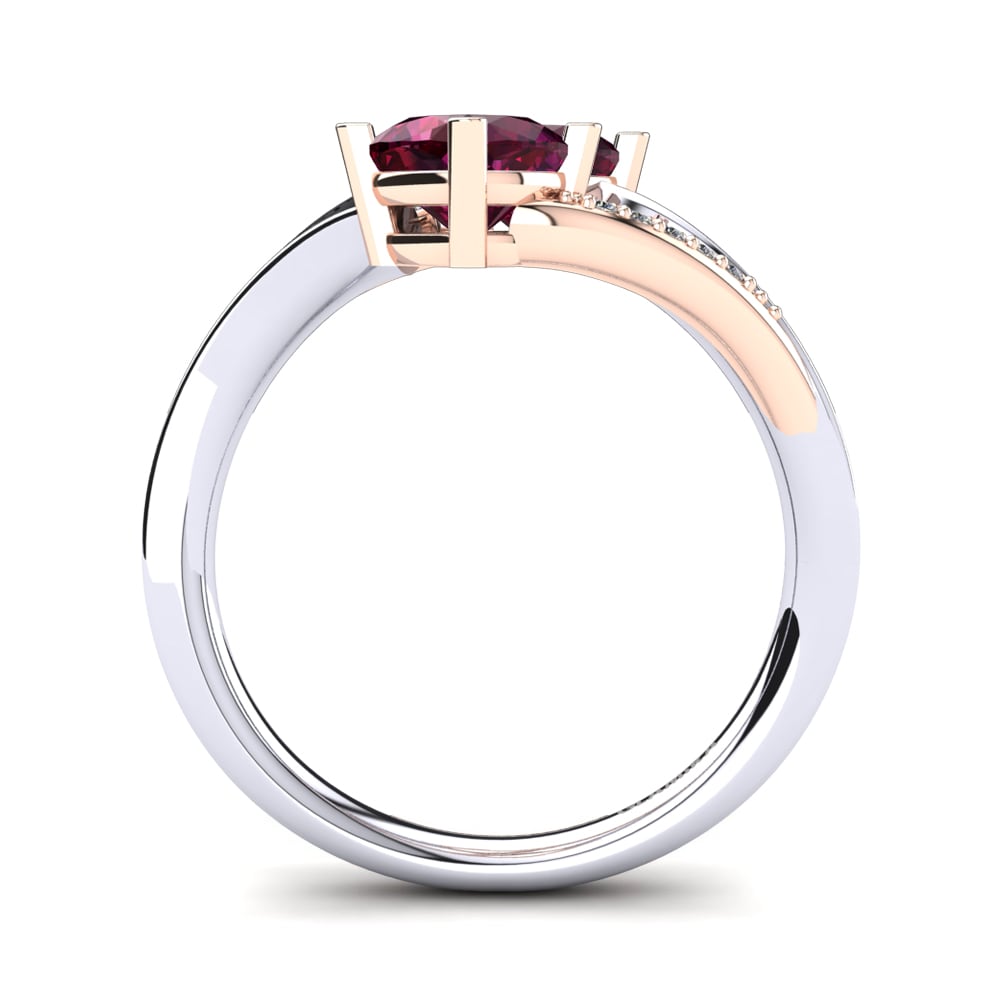 Weiss & Rotgold 750 Rhodolit-Granat Ringe Seneca