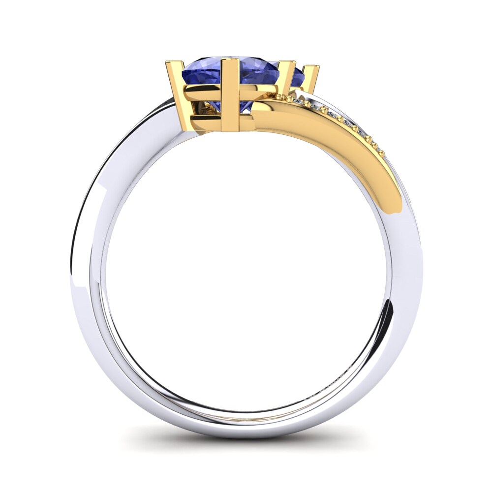 18ct White & Yellow Gold Tanzanite Ring Seneca