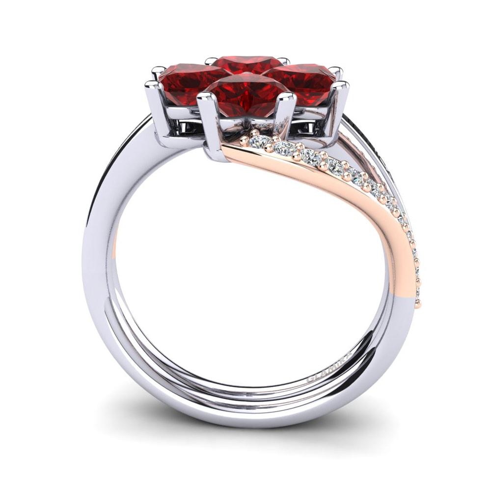 14ct White / Rose Gold Ruby Ring Shaune