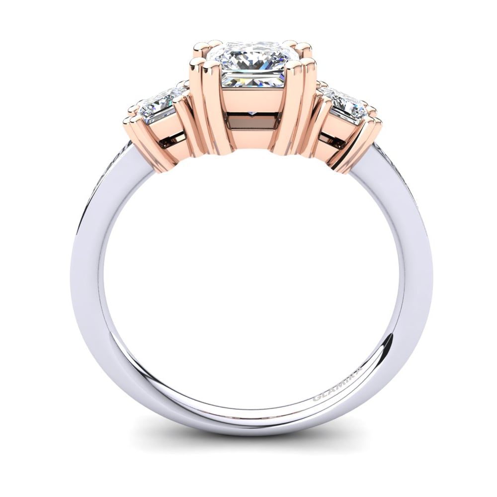 Weiss & Rotgold 750 Moissanit Ringe Sheldan