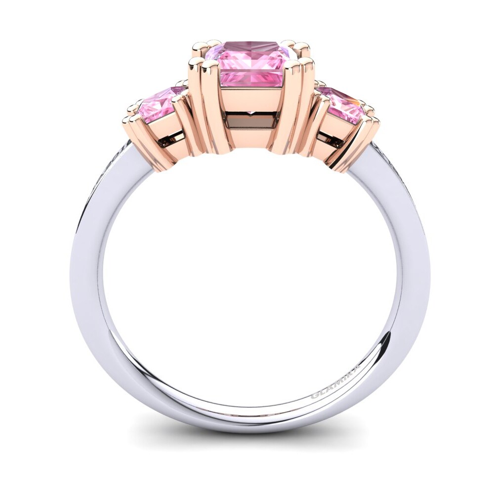 Weiss & Rotgold 750 Rosa Saphir Ringe Sheldan