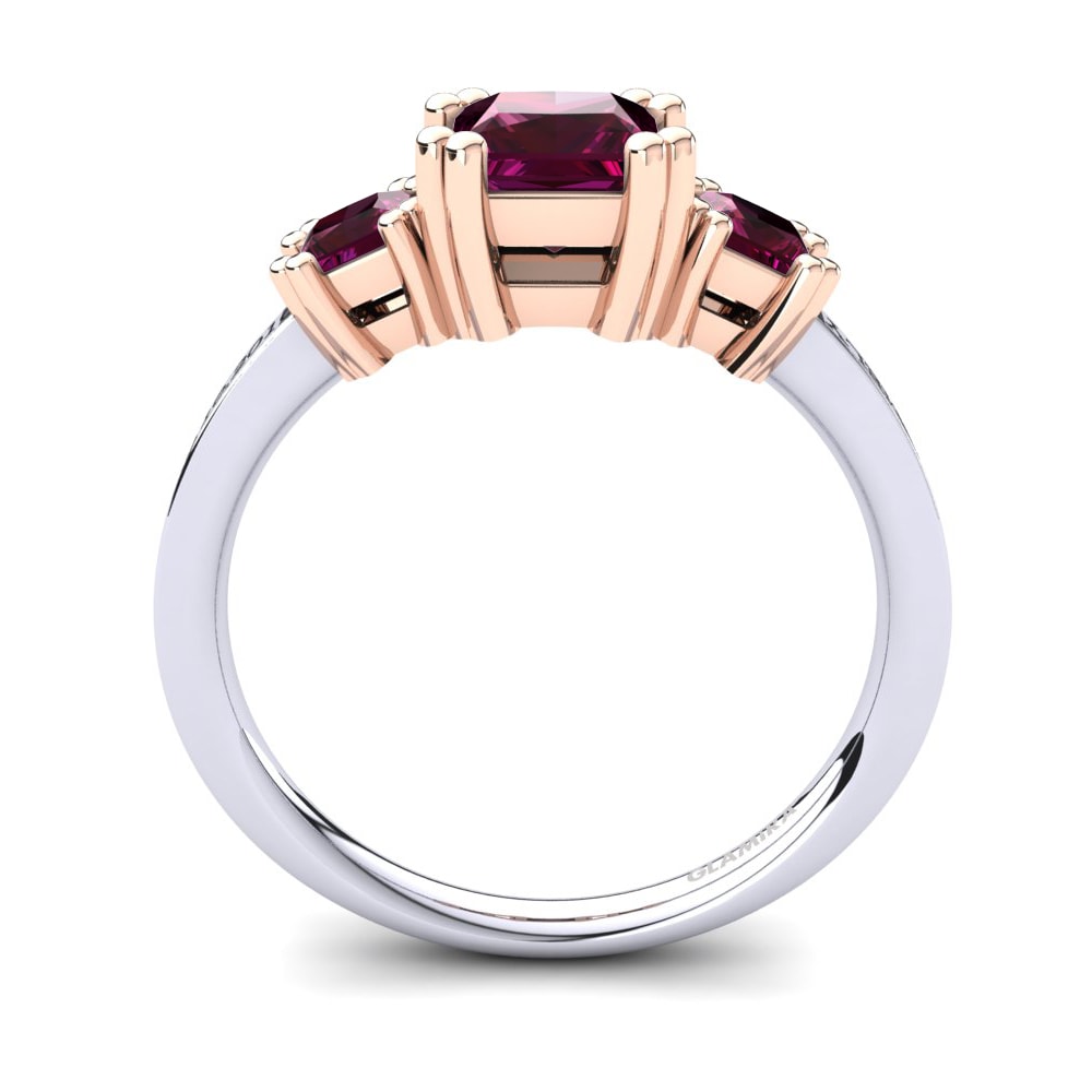 Weiss & Rotgold 750 Rhodolit-Granat Ringe Sheldan