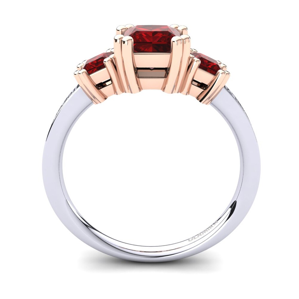 14ct White / Rose Gold Ruby Ring Sheldan
