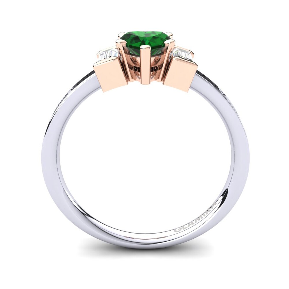 Weiss & Rotgold 585 Smaragd (im Labor gezüchtet) Ringe Soterios
