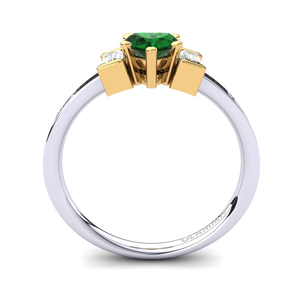 Weiss & Gelbgold 585 Smaragd (im Labor gezüchtet) Ringe Soterios