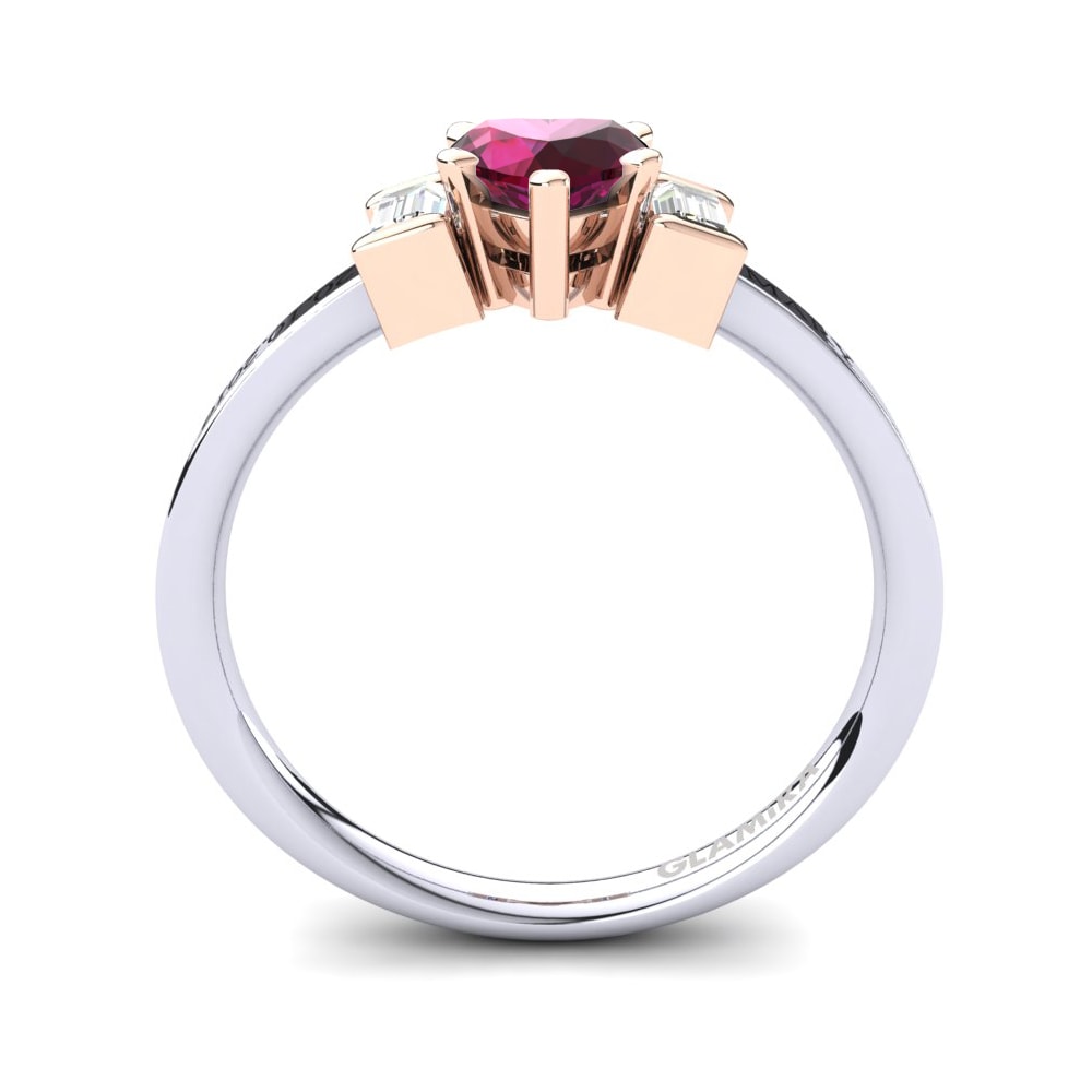 Weiss & Rotgold 750 Rhodolit-Granat Ringe Soterios