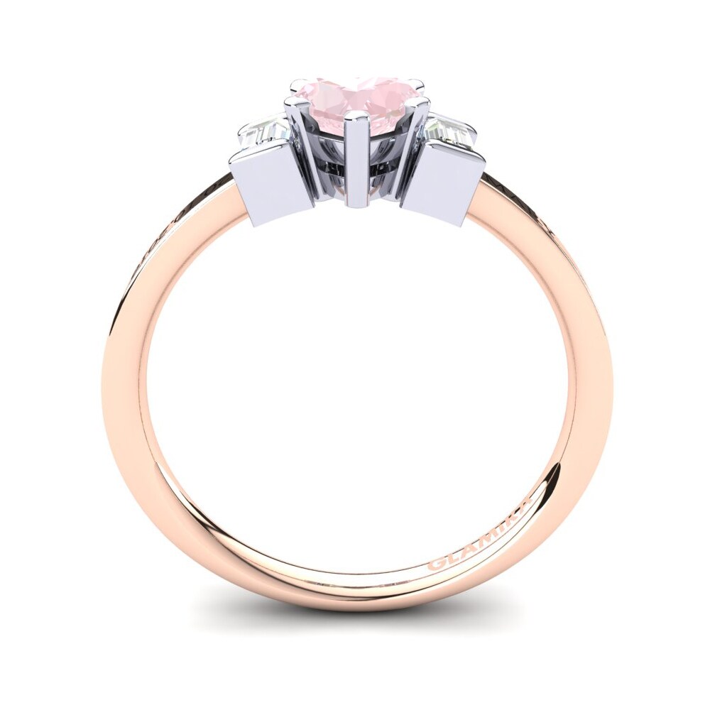 18ct Rose & White Gold Rose Quartz Ring Soterios