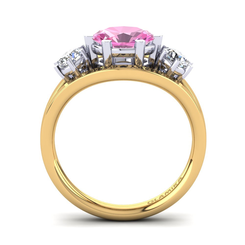 18ct Yellow & White Gold Pink Tourmaline Ring Spencre