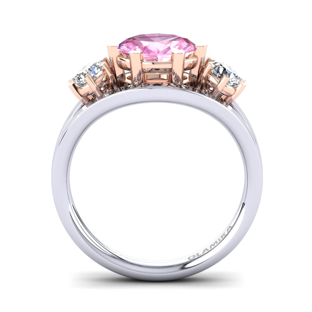 Weiss & Rotgold 750 Rosa Saphir Ringe Spencre