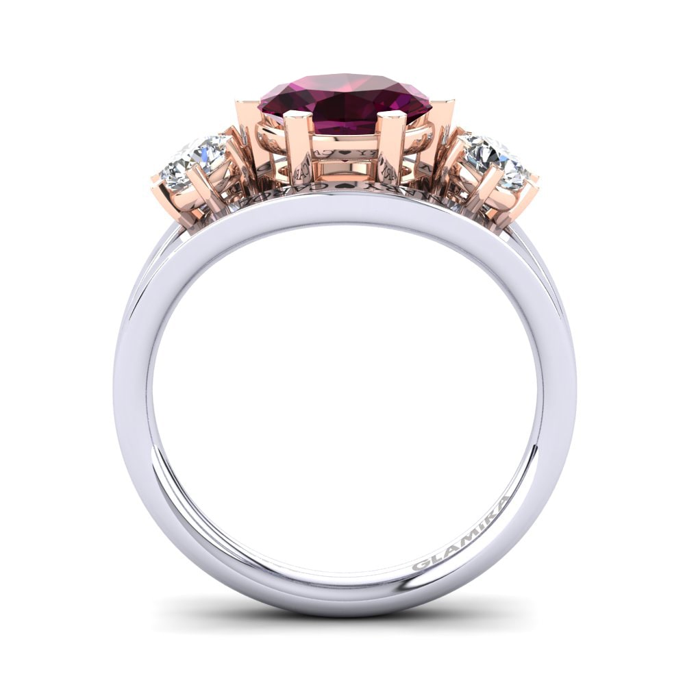 Weiss & Rotgold 750 Rhodolit-Granat Ringe Spencre