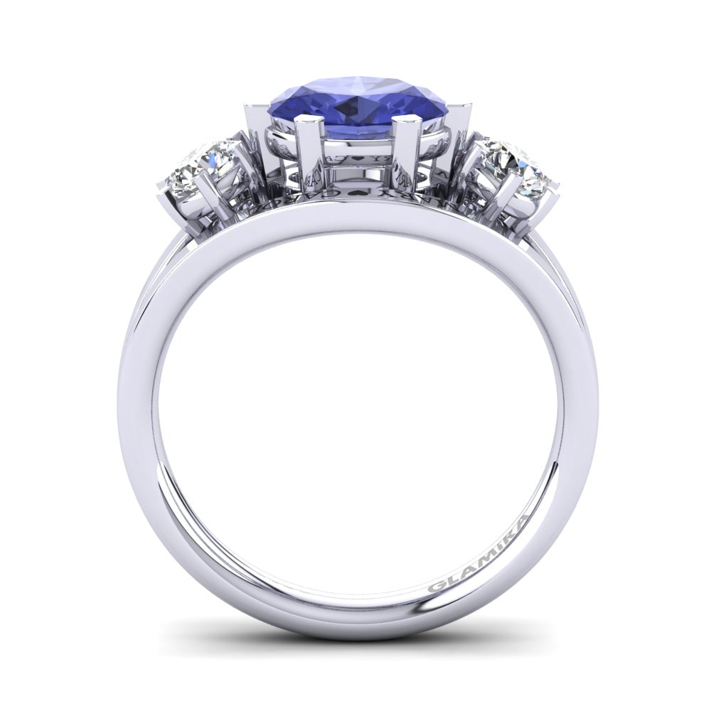 White Silver Tanzanite Ring Spencre