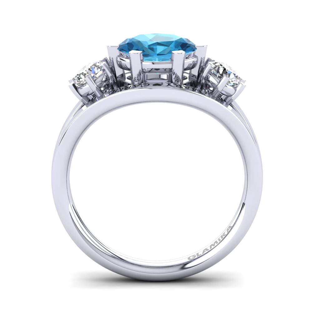 White Silver Blue Topaz Ring Spencre