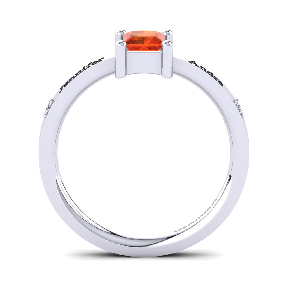 White Silver Fire Opal Ring Terantia