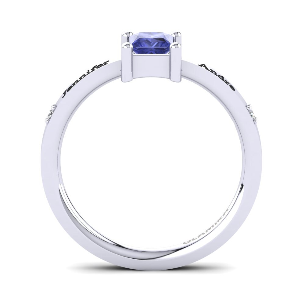 White Silver Tanzanite Ring Terantia