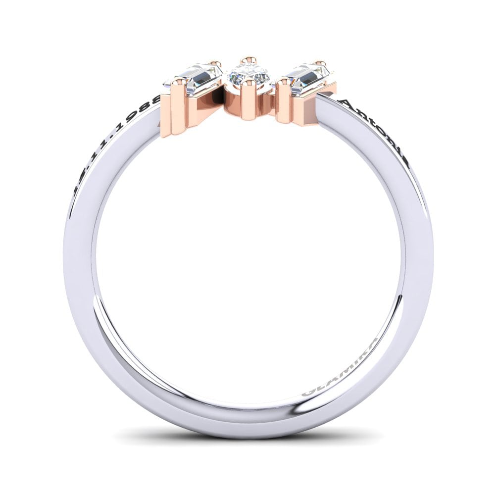 Weiss & Rotgold 750 Moissanit Ringe Tieshia