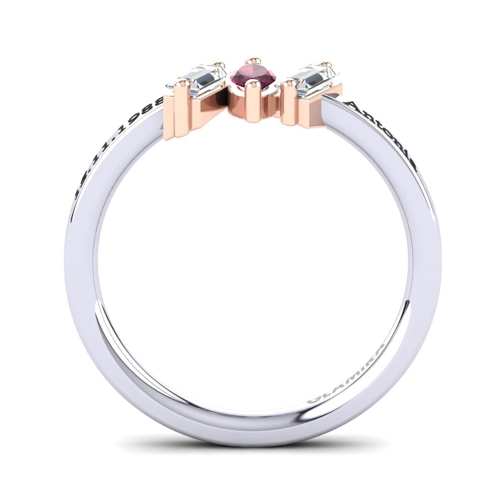 Weiss & Rotgold 750 Rhodolit-Granat Ringe Tieshia