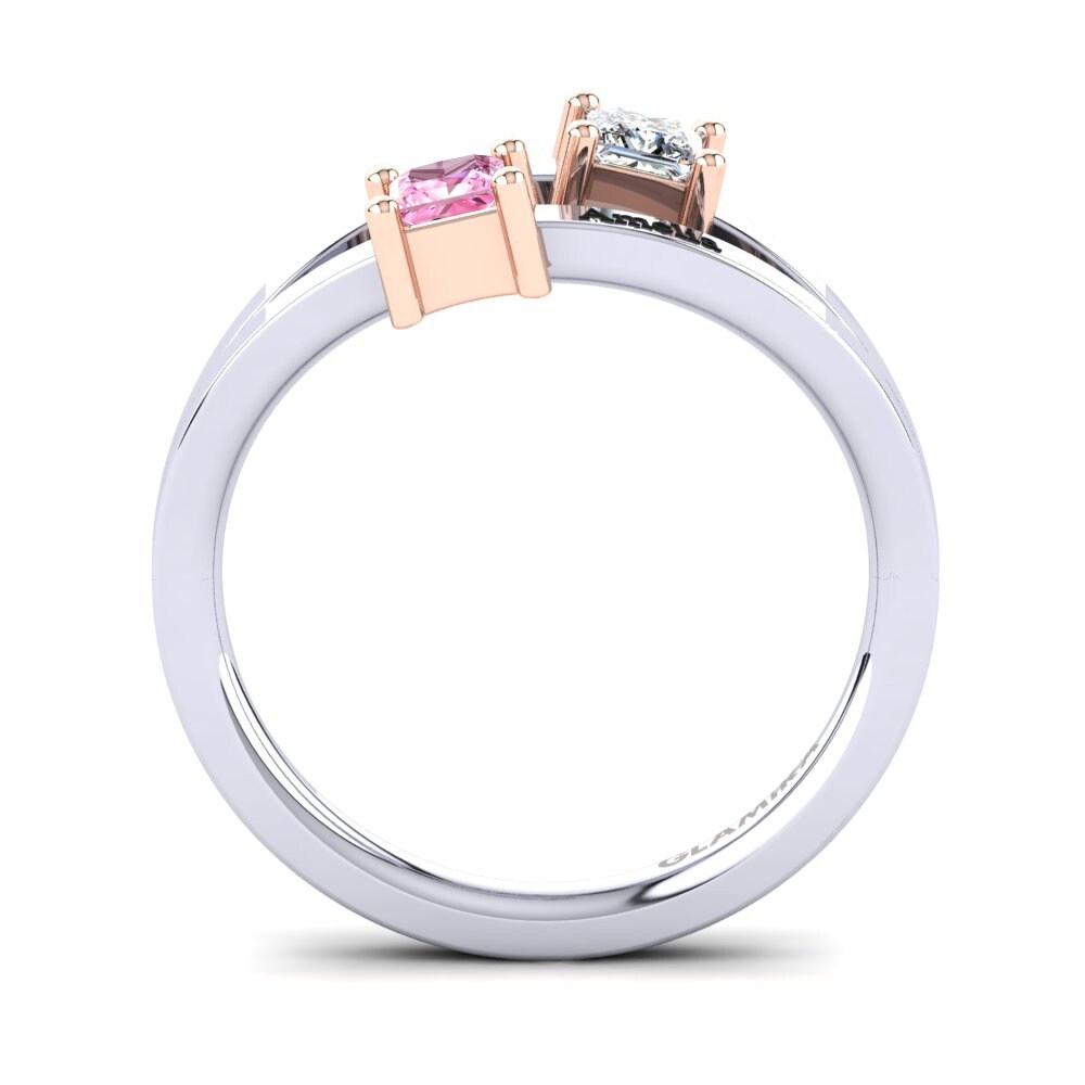 Weiss & Rotgold 750 Rosa Saphir Ringe Tishal