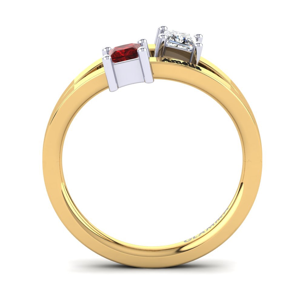 14ct Yellow & White Gold Ruby Ring Tishal