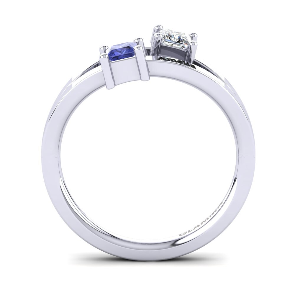 White Silver Tanzanite Ring Tishal