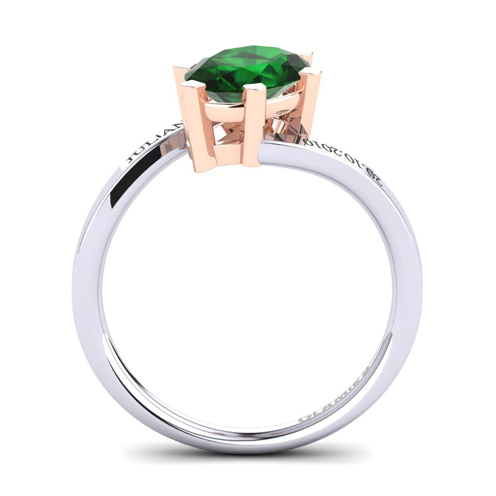 Weiss & Rotgold 585 Smaragd (im Labor gezüchtet) Ringe Urwine