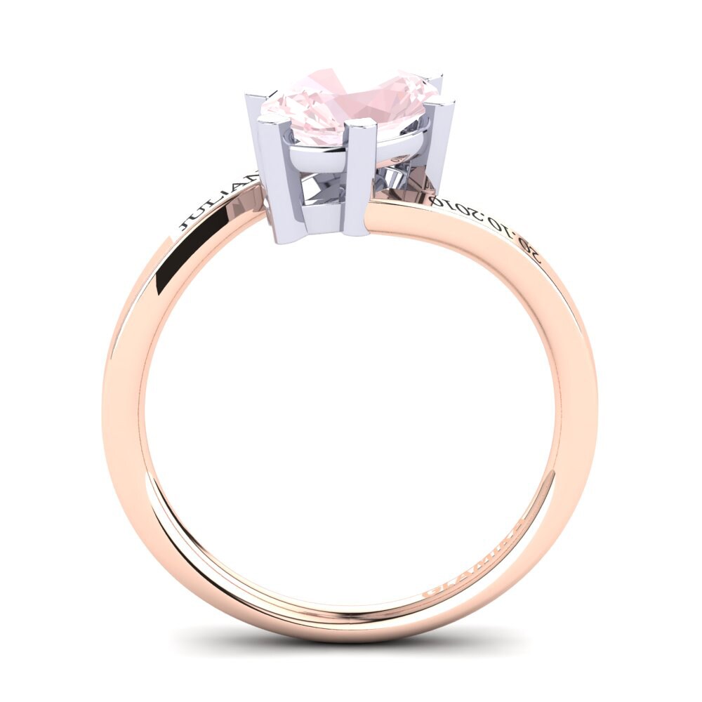 18ct Rose & White Gold Rose Quartz Ring Urwine