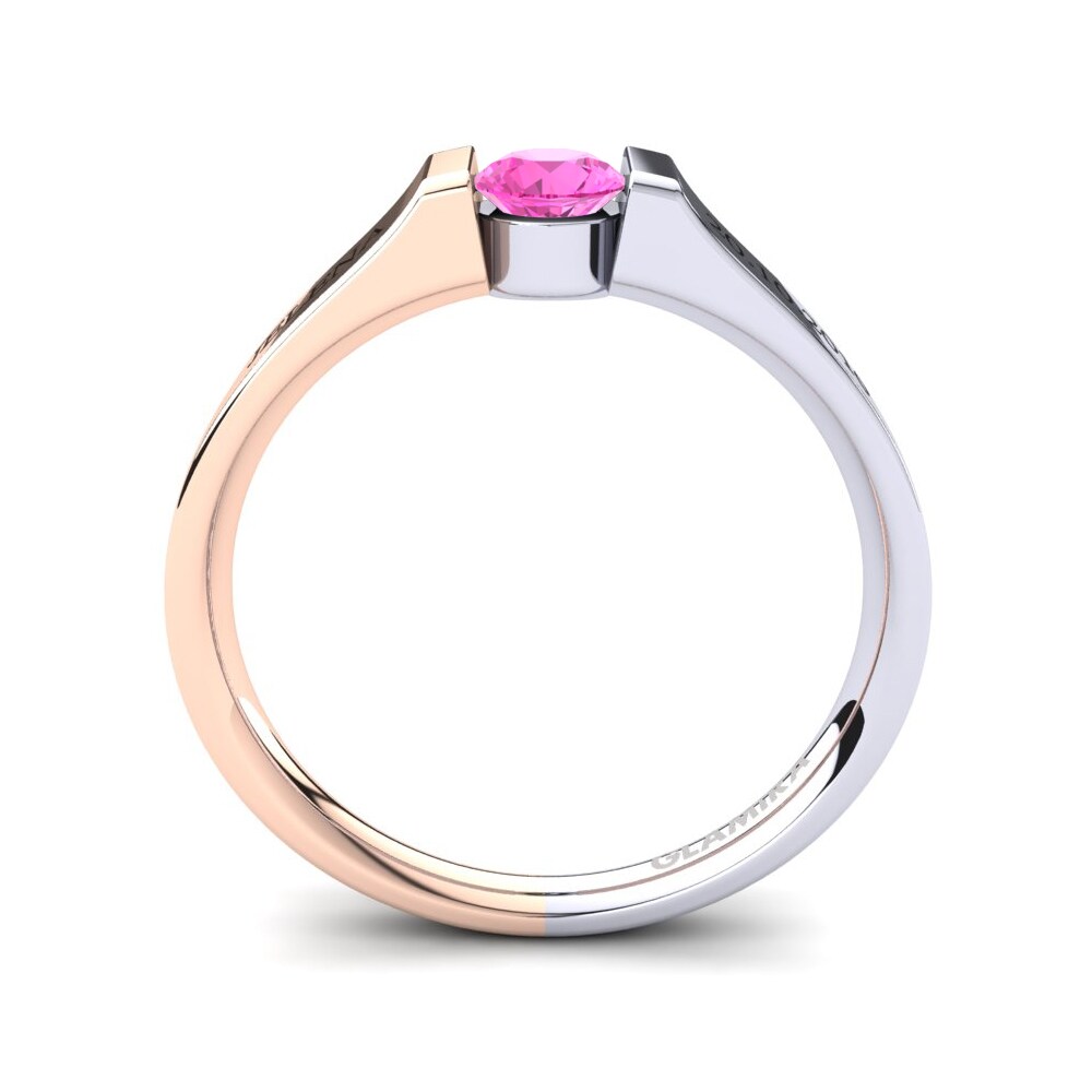 Weiss & Rotgold 750 Rosa Turmalin Ringe Vernin