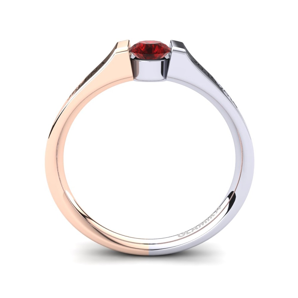 14ct White / Rose Gold Ruby Ring Vernin