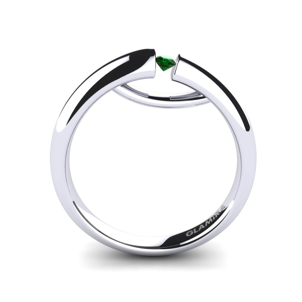 Green Zirconia Engagement Ring Ursula