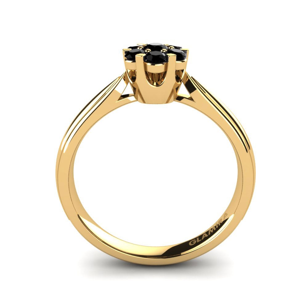 14ct Yellow Gold Black Onyx Ring Venice