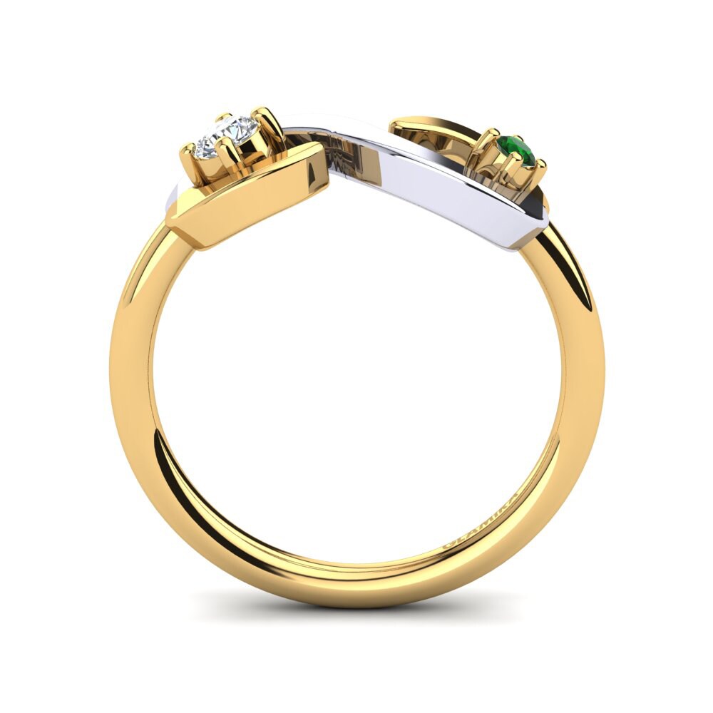 14ct Yellow & White Gold Emerald Ring Roverta