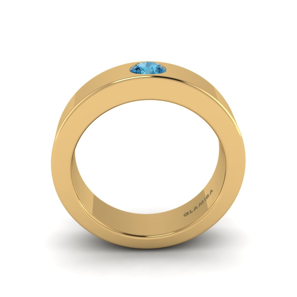 9ct Yellow Gold Blue Topaz Ring Lillith