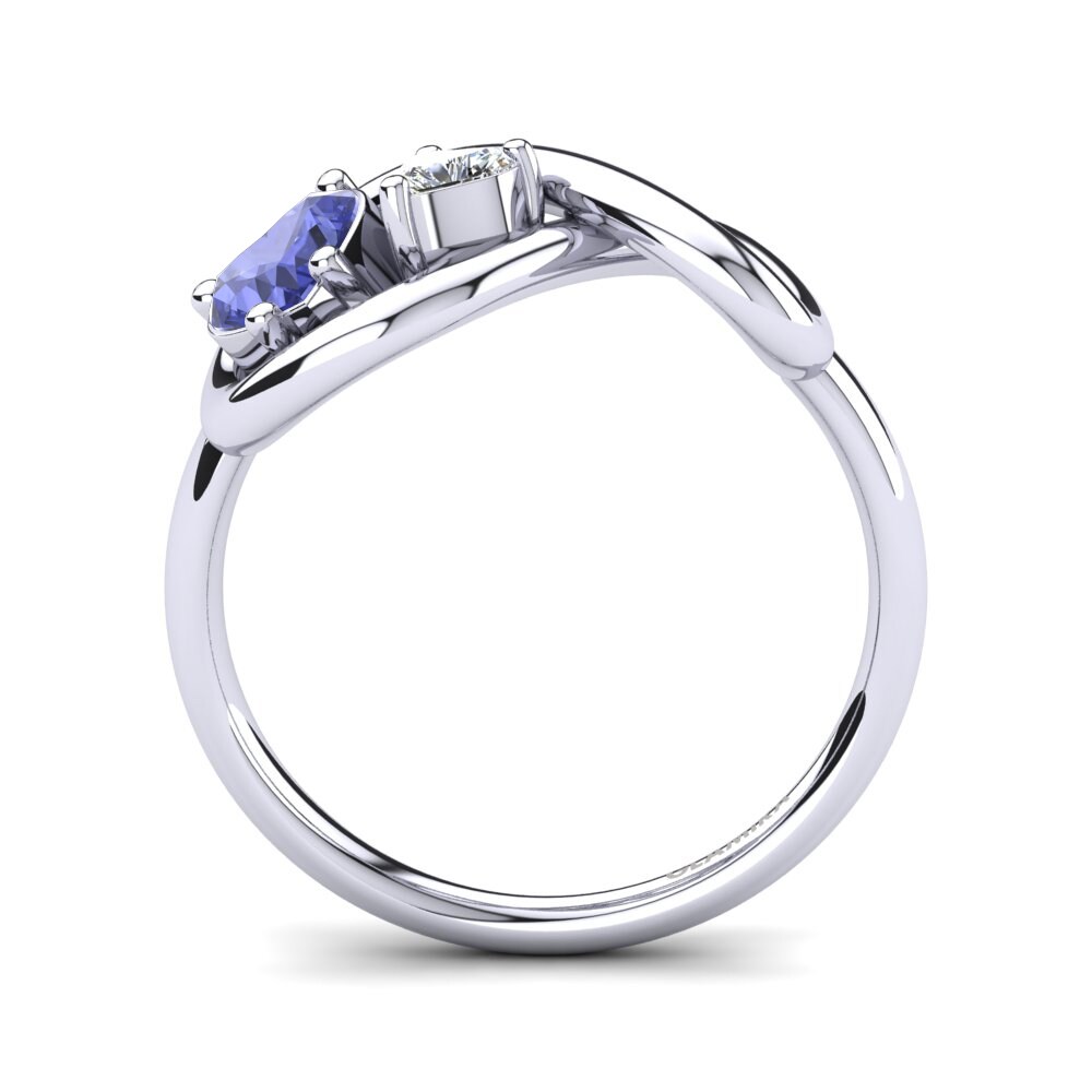 White Silver Tanzanite Ring Salvina