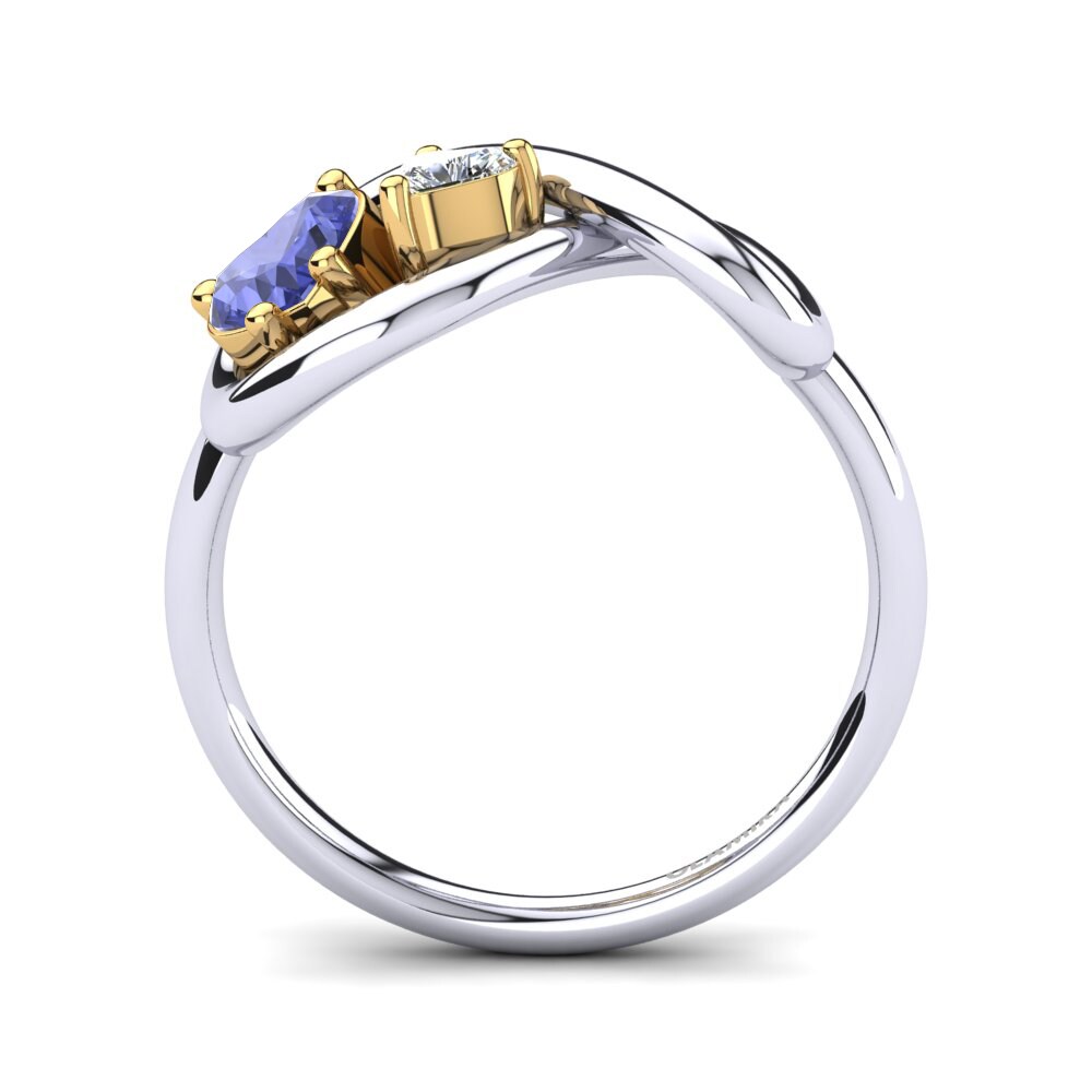 18ct White & Yellow Gold Tanzanite Ring Salvina