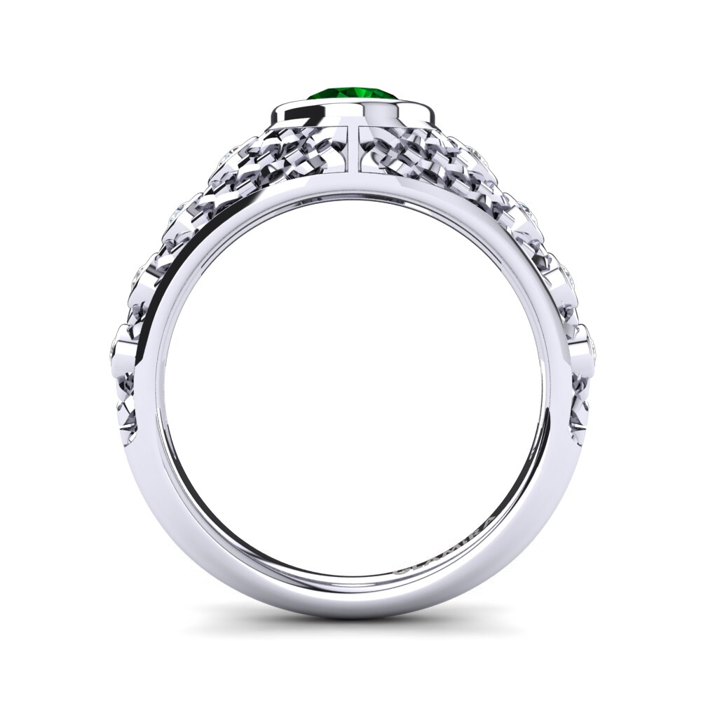 Green Zirconia Engagement Ring Sekaya