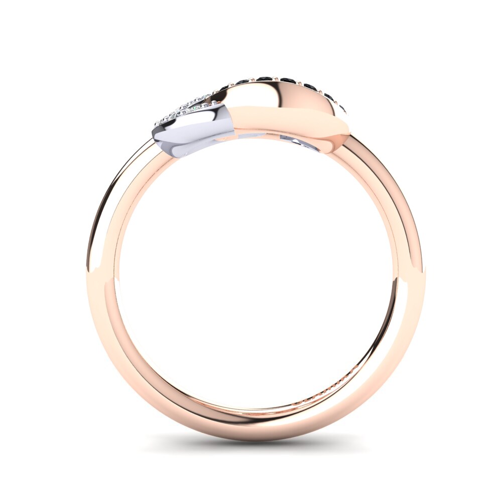 14ct Rose & White Gold Black Onyx Ring Susanna