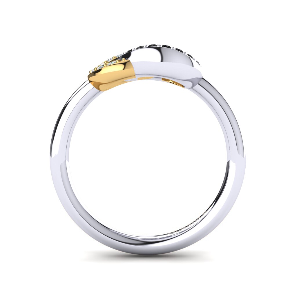 14ct White & Yellow Gold Black Onyx Ring Susanna