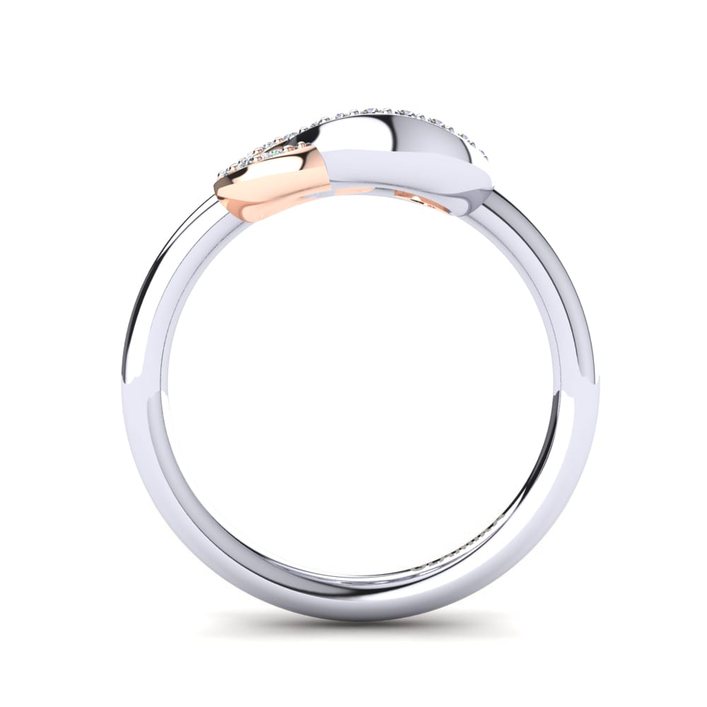 18ct White & Rose Gold White sapphire Ring Susanna