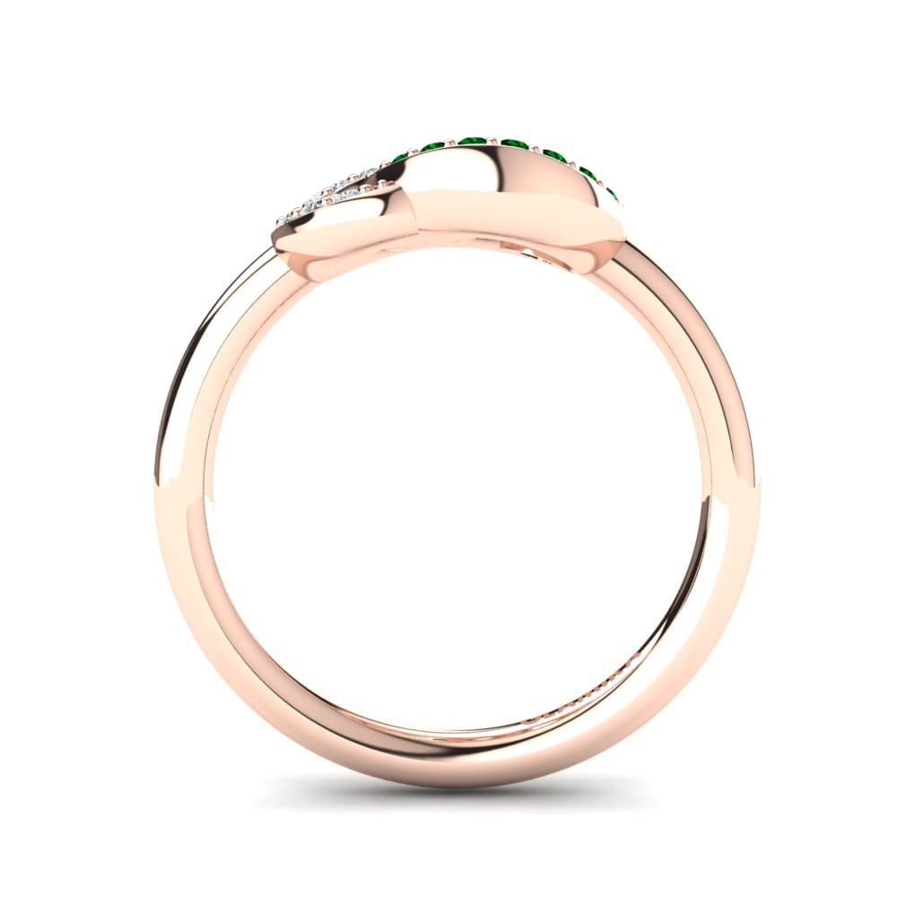 14ct Rose Gold Green Zirconia Ring Susanna